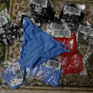 victoria s secret panties cotton string bikini lot brand new black red snowflake